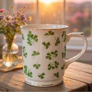 NWT Grace Teaware Shamrock Fine Porcelain Mug ☘️